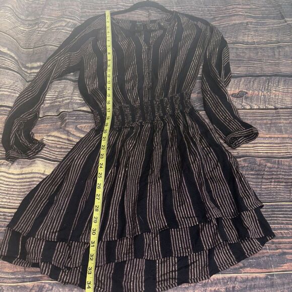Rails Jasmine Midas Tiered Metallic Stripe Mini Dress Women's Size S - Picture 6 of 6